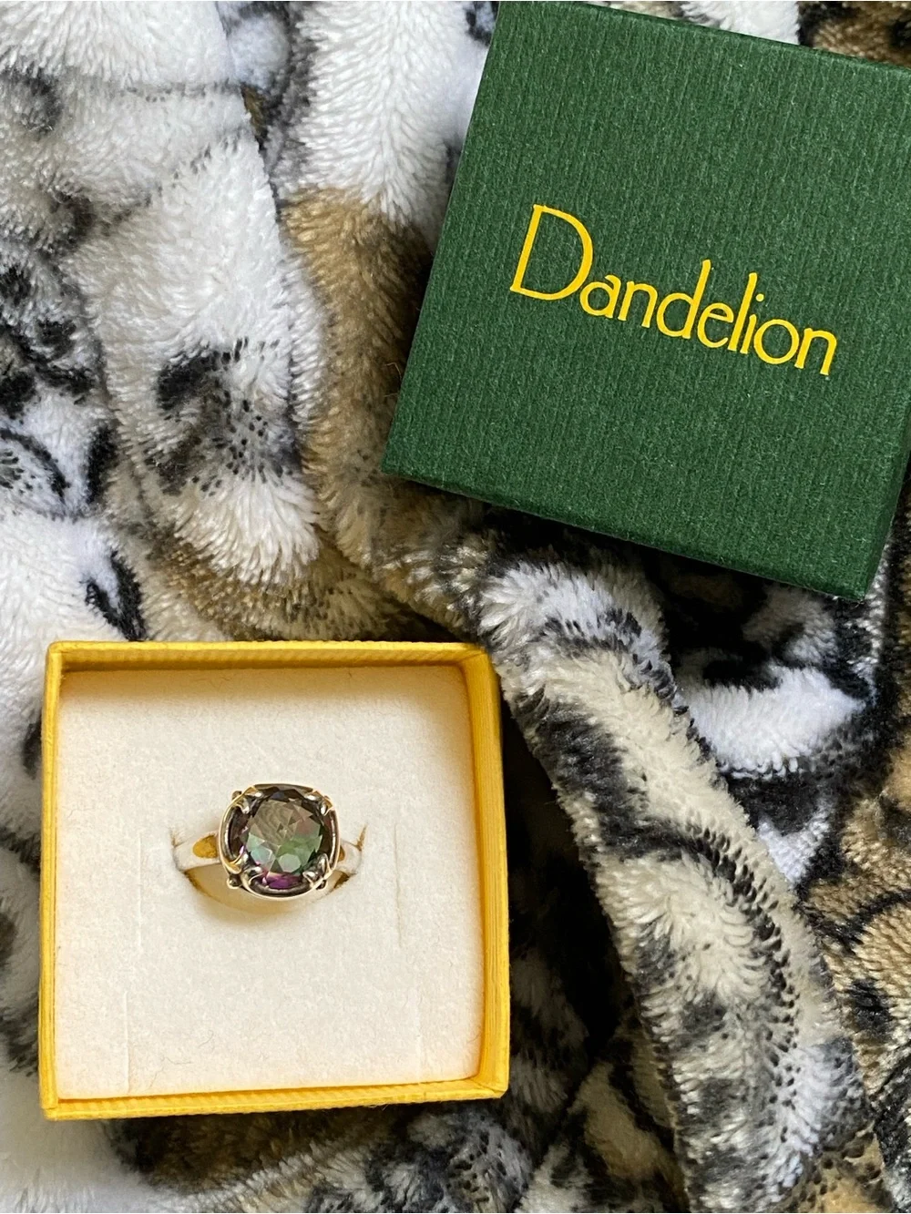 Sterling Silver Green Mystic Topaz Halo Ring